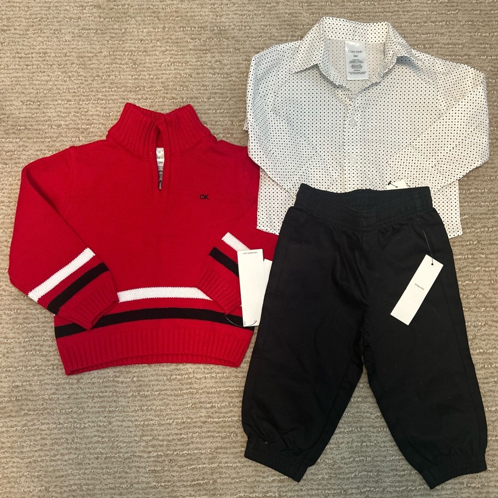 Calvin Klein Red and Black 3 Pc Set